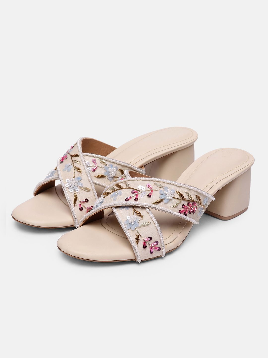 House of Pataudi Embellished Open Toe Heels-image-19