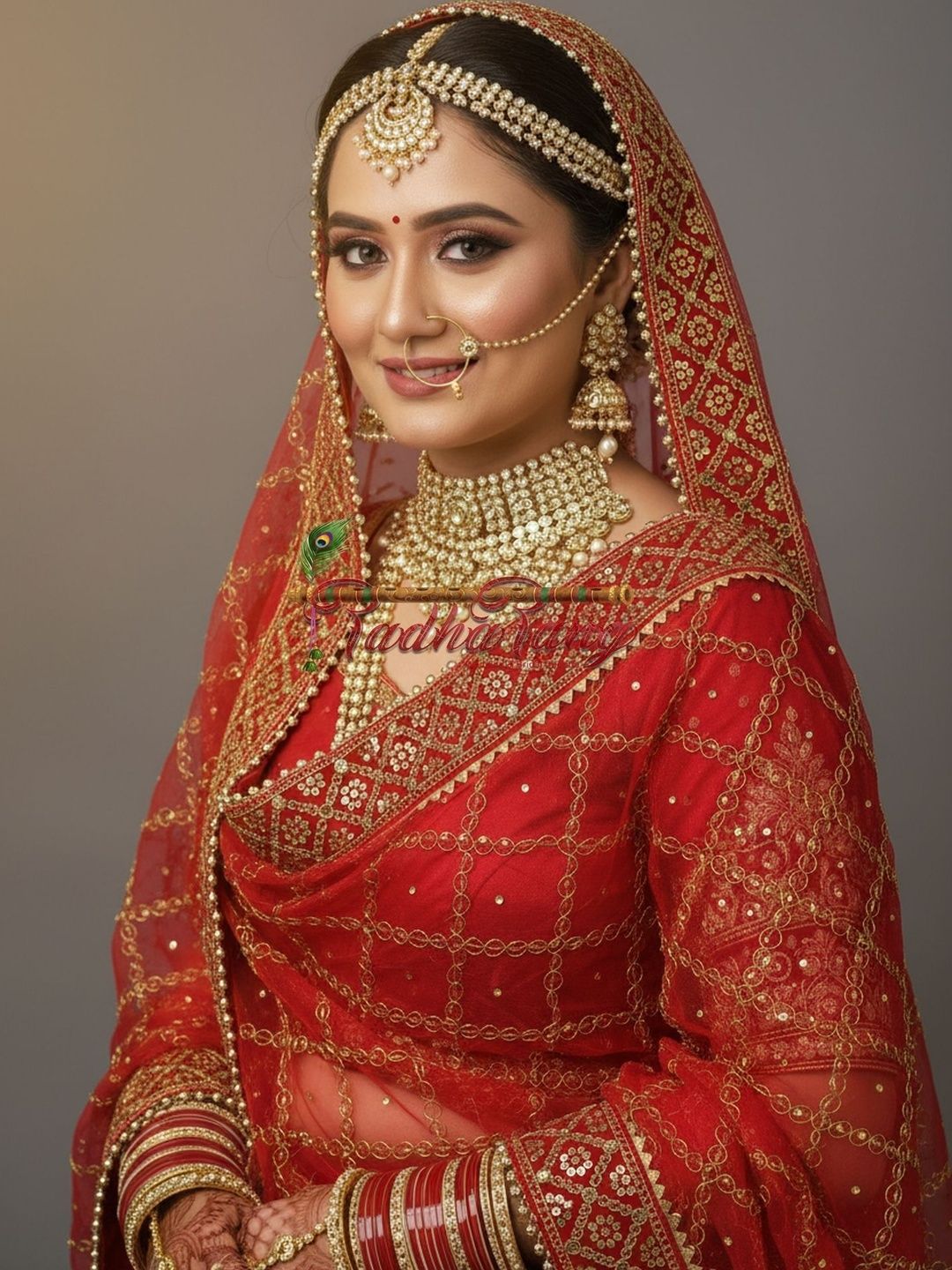 Radha Rang Wedding & Bridal Dupatta Embroidered Dupatta with Sequinned-picture-19