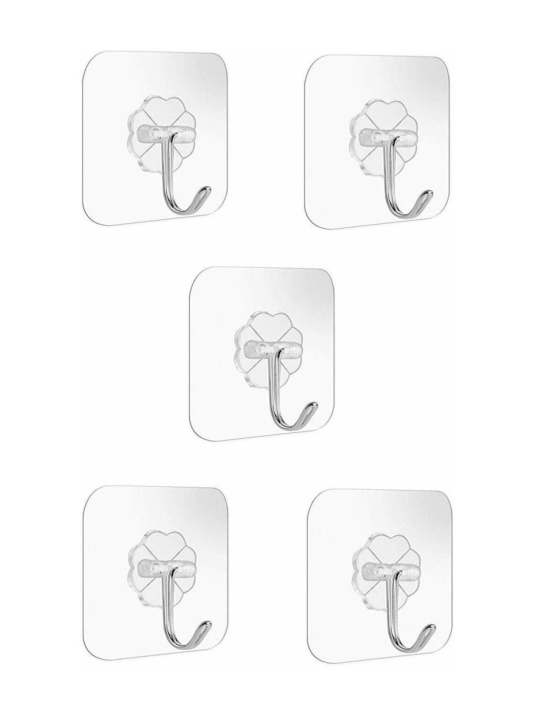 REDCARP Set Of 5 Transparent Adhesive Hooks & Holders-picture-40