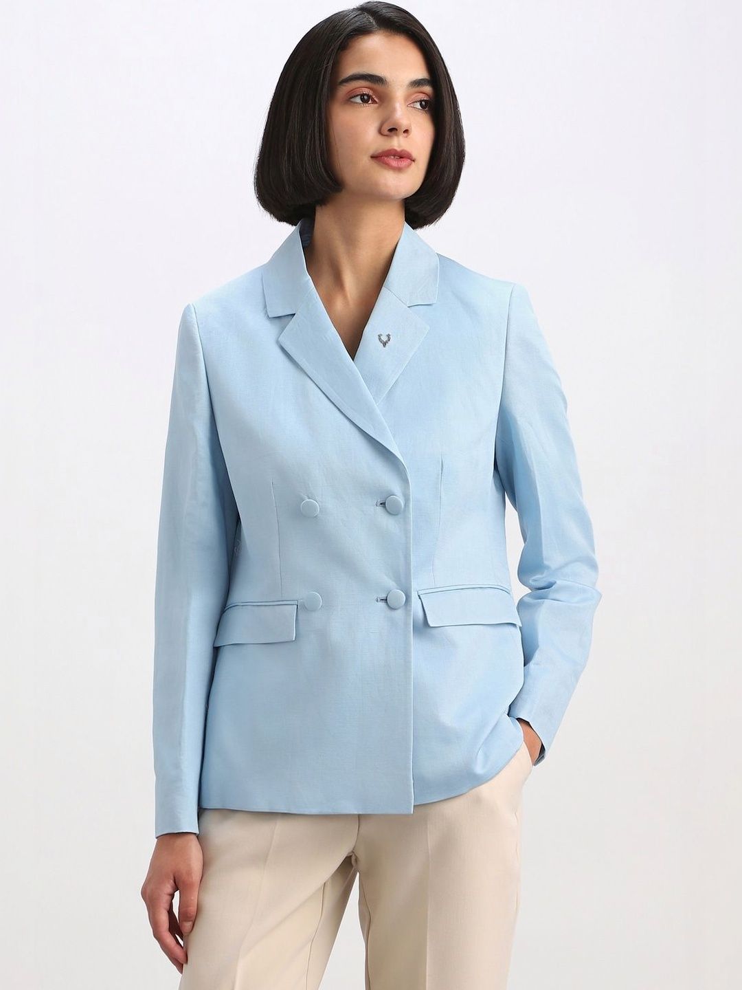 Allen Solly Woman Single -Breasted Linen Blazer