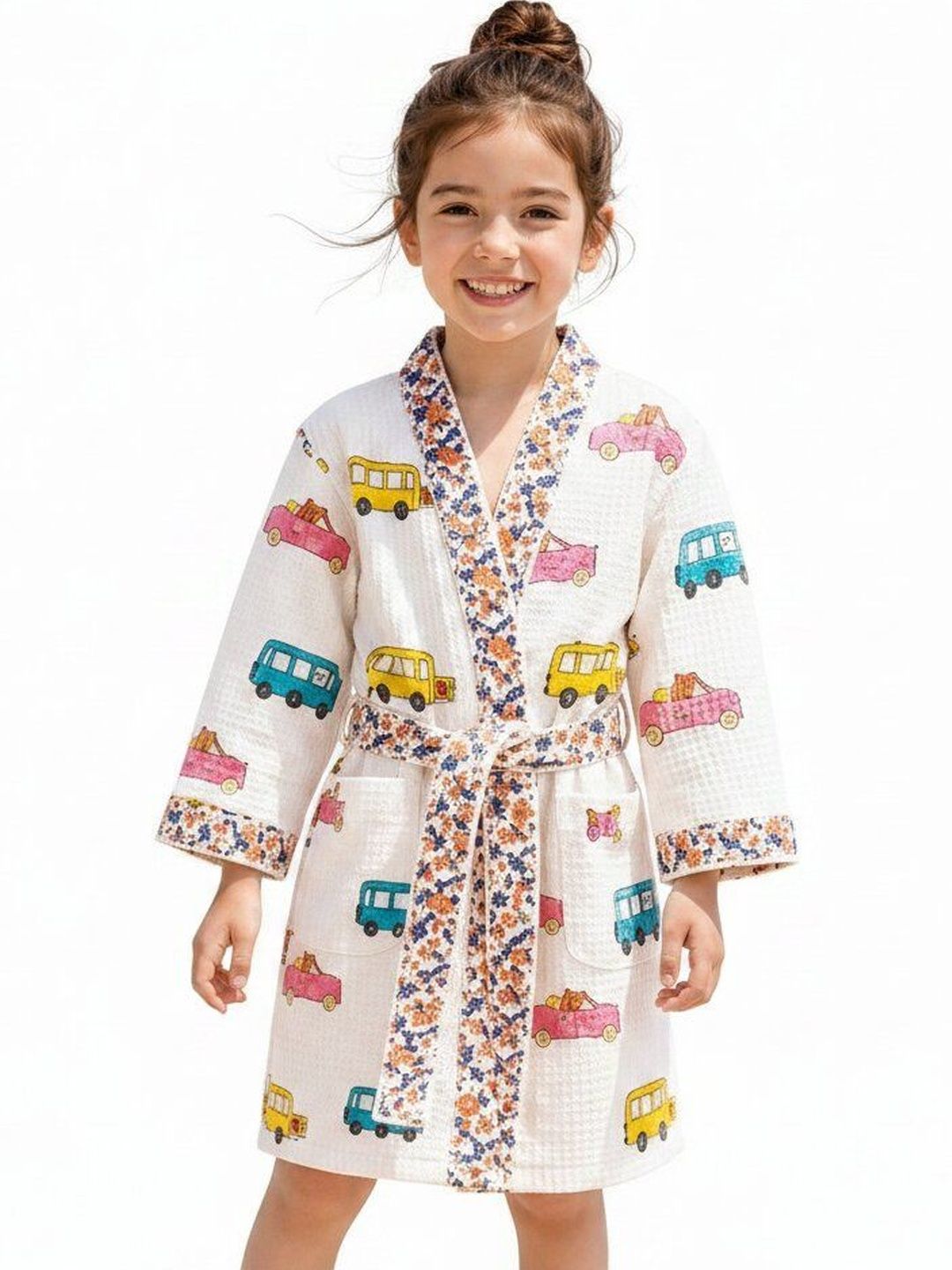 Jinaya's Kids Printed Cotton Knee Length Bath Robe & Wraps-image-46