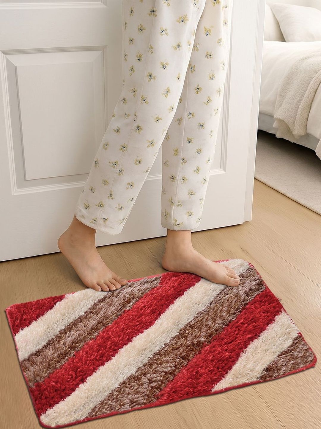 Myntra Elegant Homes Red & Beige Printed Anti-Skid Doormats-image-16