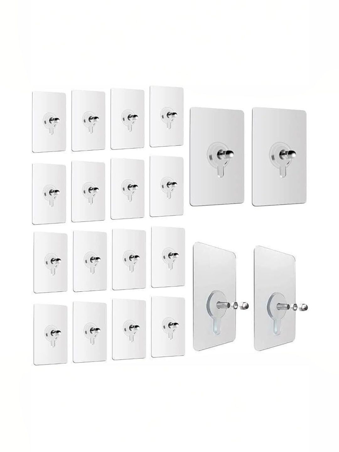 REDCARP 18-Pcs Transparent Wall Hooks & Holders-picture-41