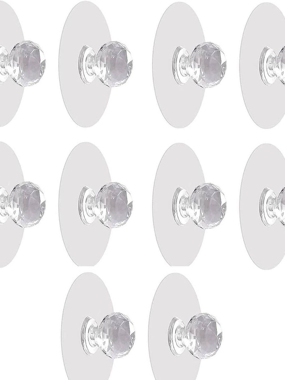 REDCARP Set Of 10 Transparent Adhesive Hooks & Holders-picture-2