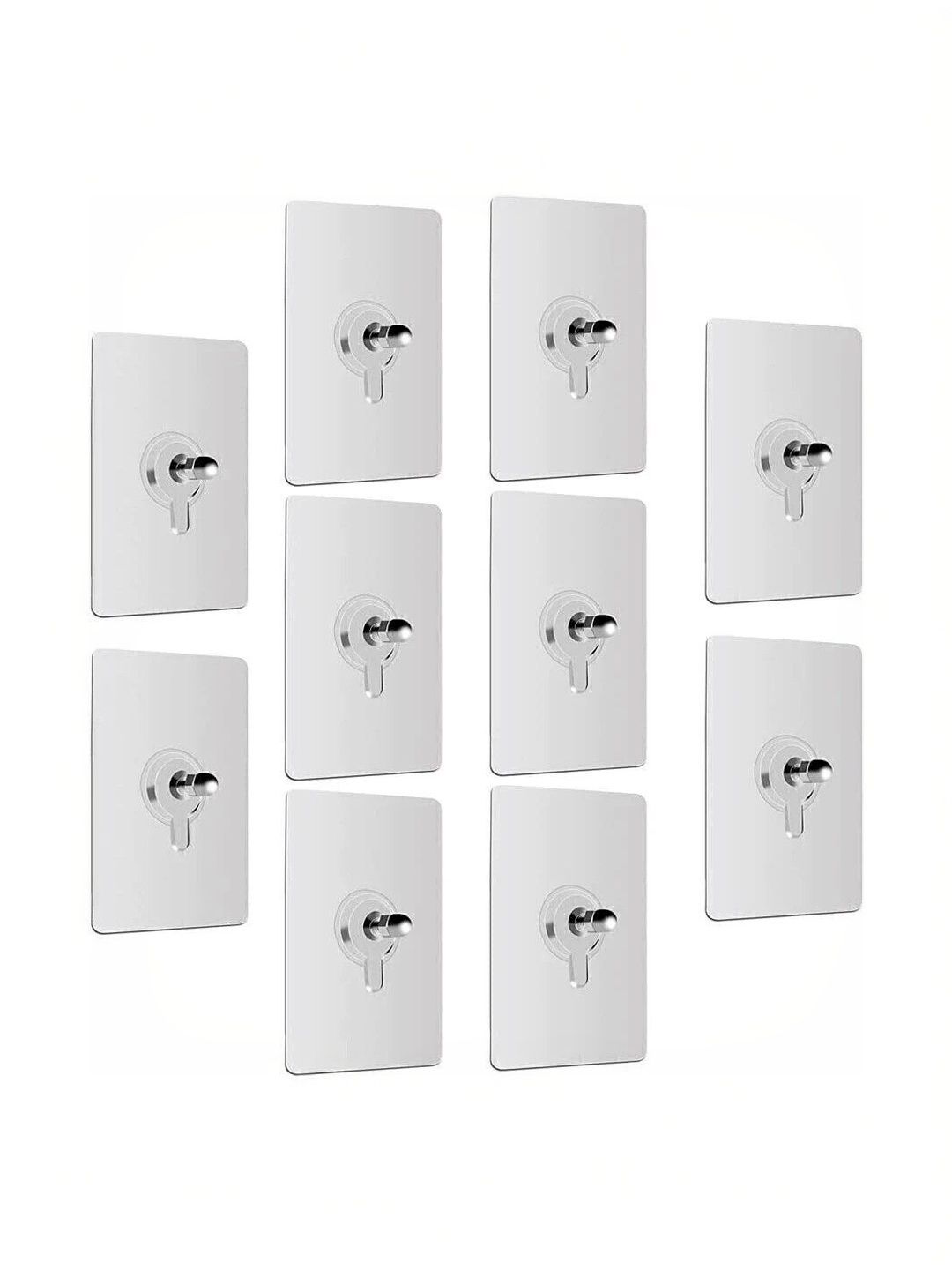 REDCARP Set Of 10 Transparent Adhesive Hooks & Holders-picture-20