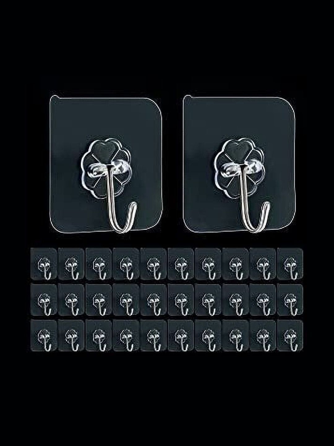 REDCARP 32-Pcs Transparent Wall Hooks & Holders-picture-29