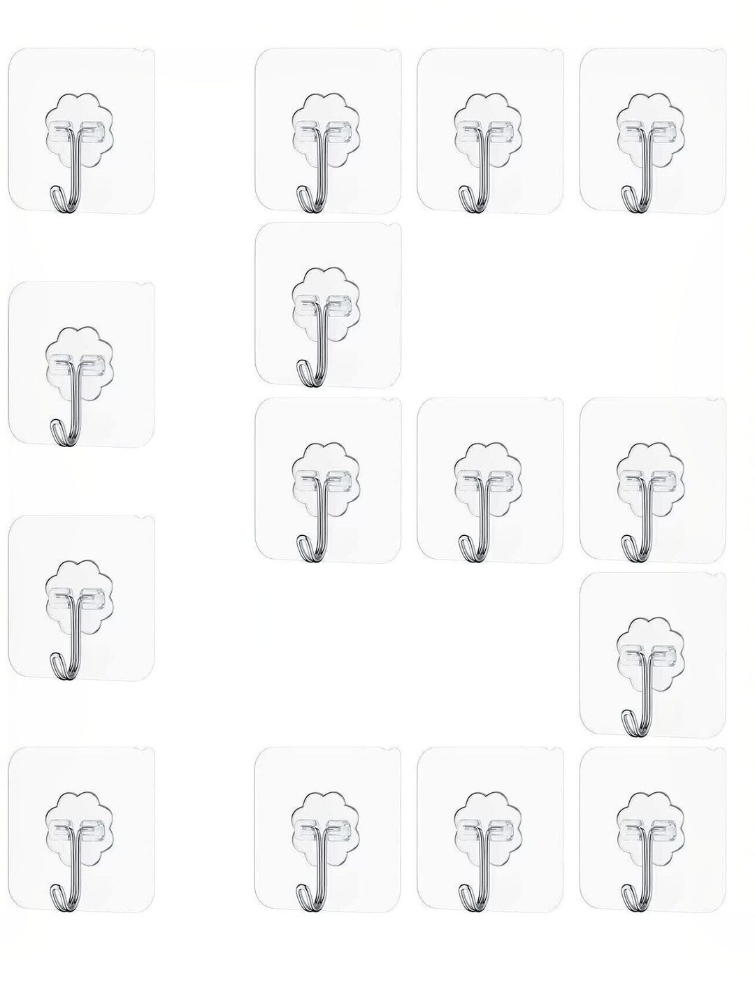 REDCARP Set Of 15 Transparent Adhesive Hooks & Holders-picture-44