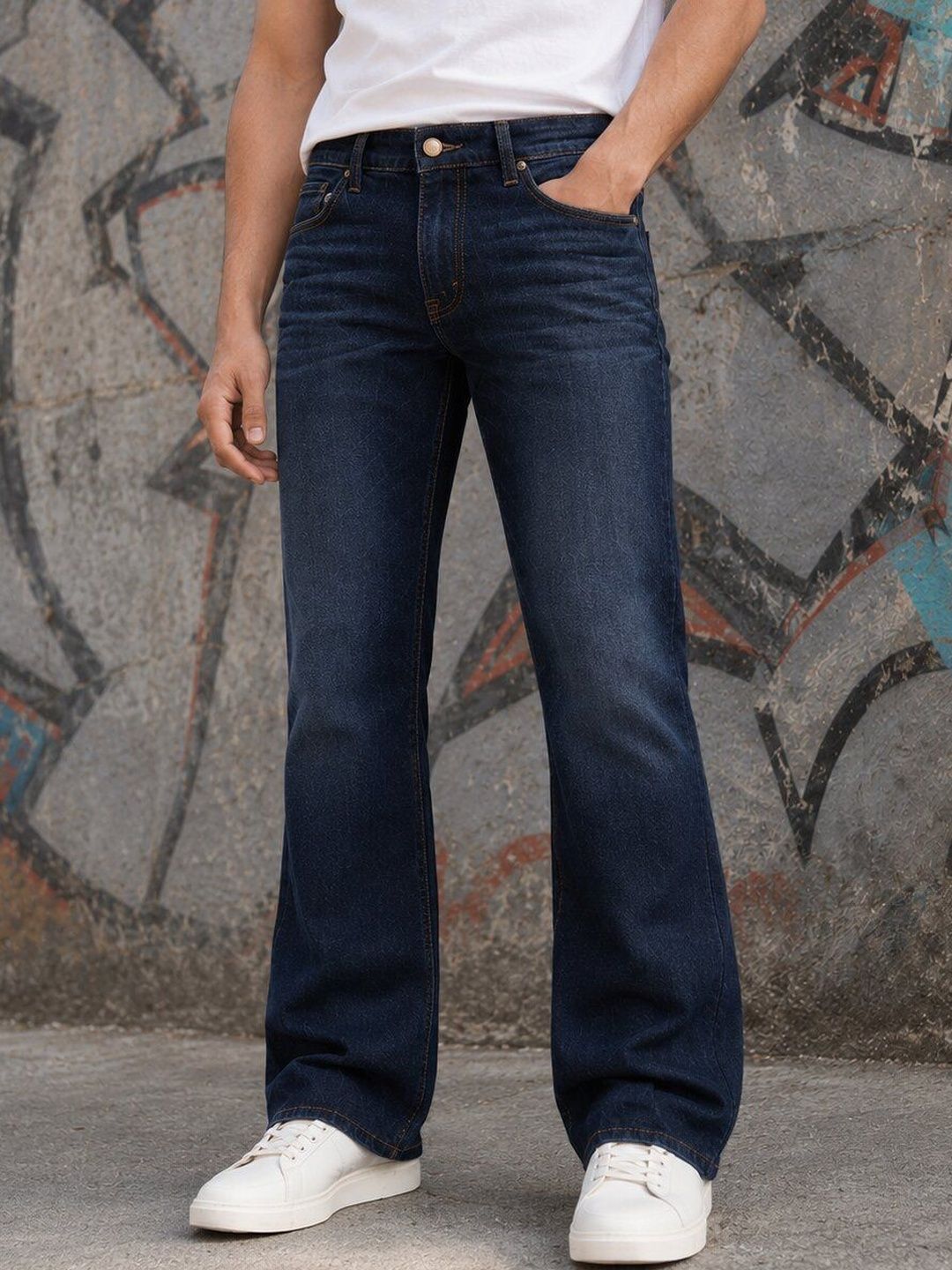 THIRD QUADRANT Men Bootilicious Flared Mid-Rise Stretchable Jeans-picture-22