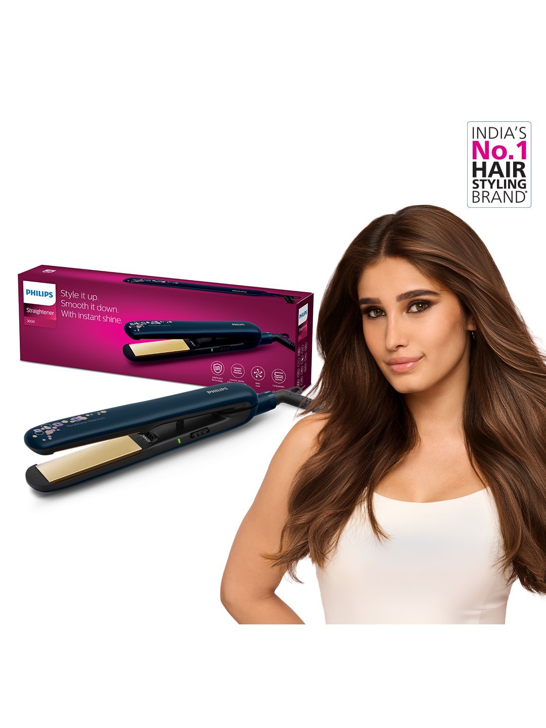 Philips HS397/40 Silk Protect Straightener – Titanium, ₹1844