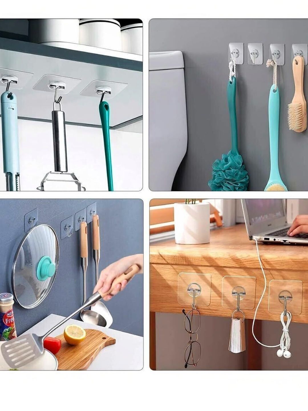 REDCARP 10-Pcs Transparent Wall Hooks & Holders-picture-30