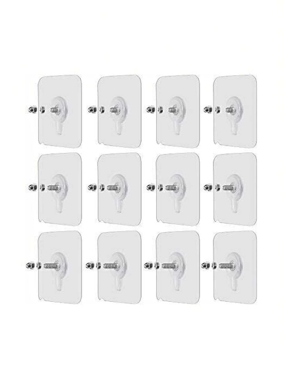 REDCARP Set Of 12 Transparent Adhesive Hooks & Holders-picture-26