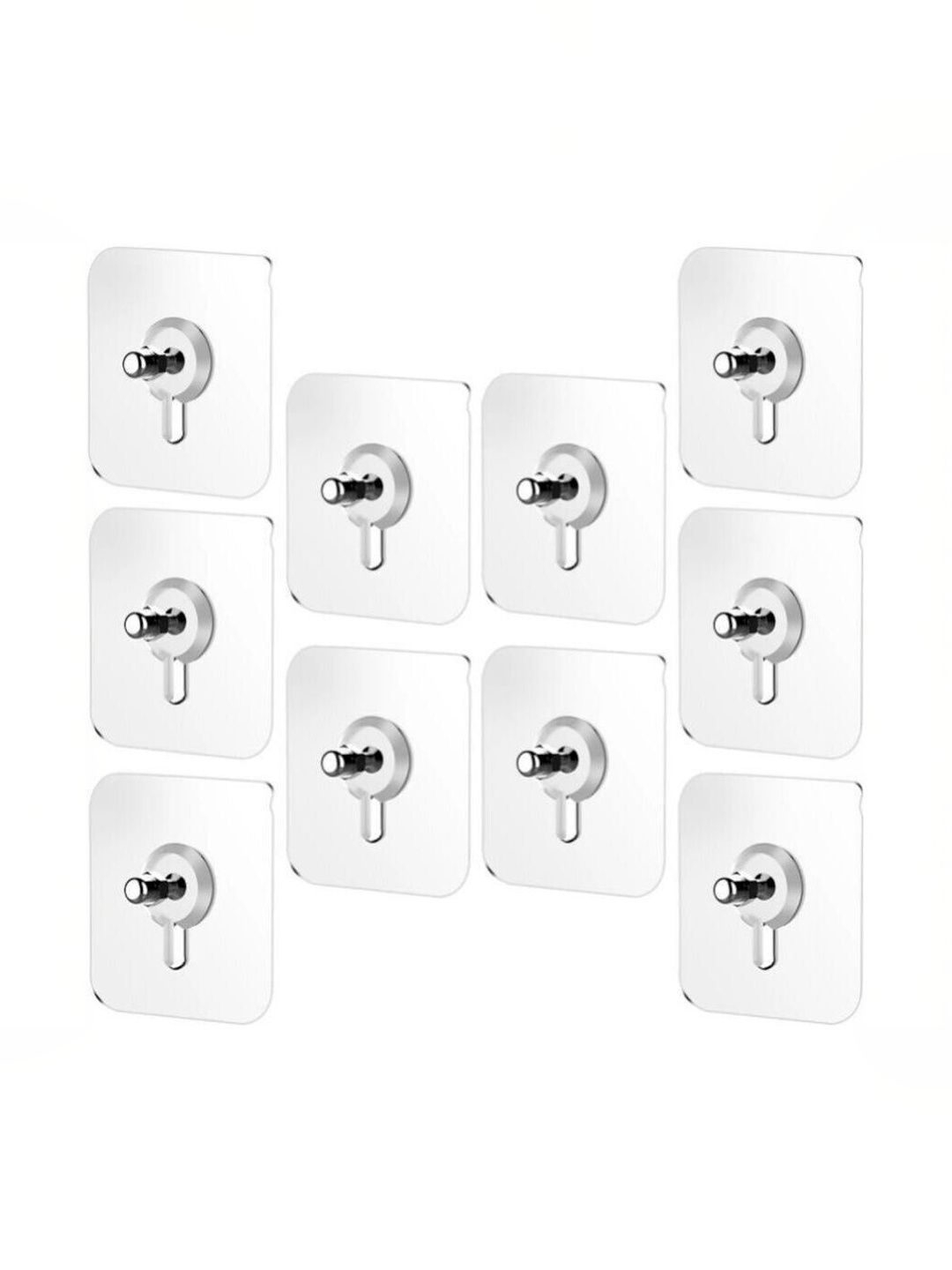 REDCARP Set Of 10 Transparent Adhesive Hooks & Holders-picture-21