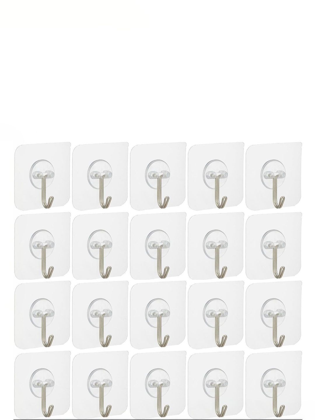 REDCARP Set Of 20 Transparent Adhesive Hooks & Holders-picture-0