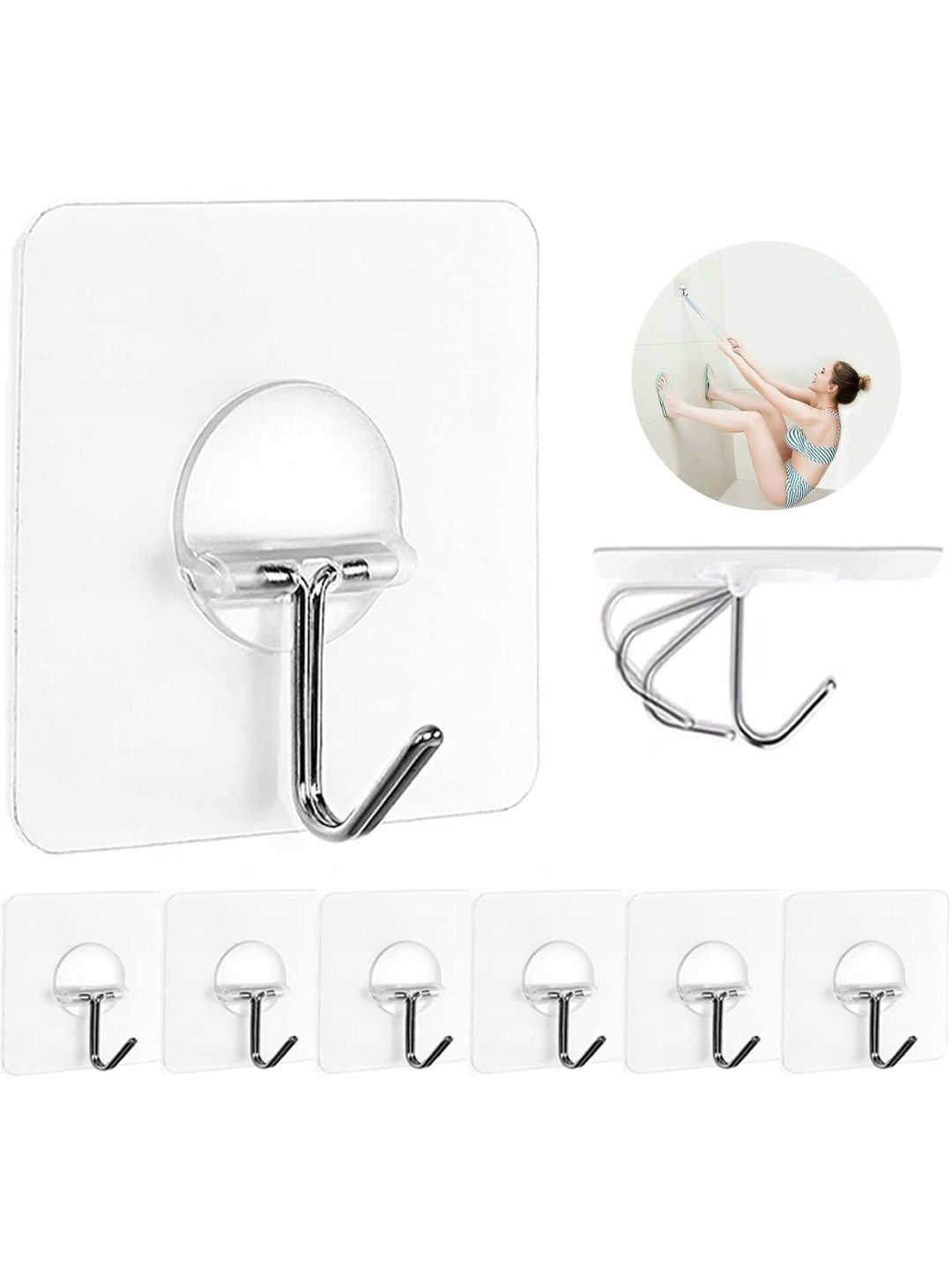 REDCARP 10-Pcs Transparent Wall Hooks & Holders-picture-28