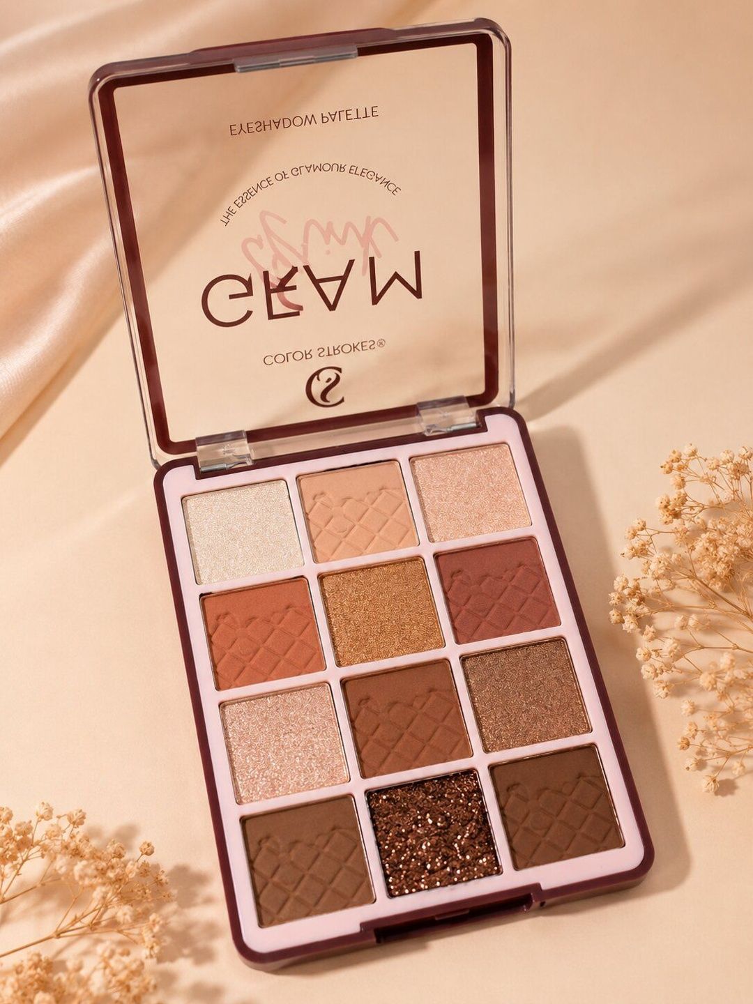 color strokes 12 Shade Matte Shimmer & Glitter Eyeshadow Palette - Glam Pink.A-picture-10