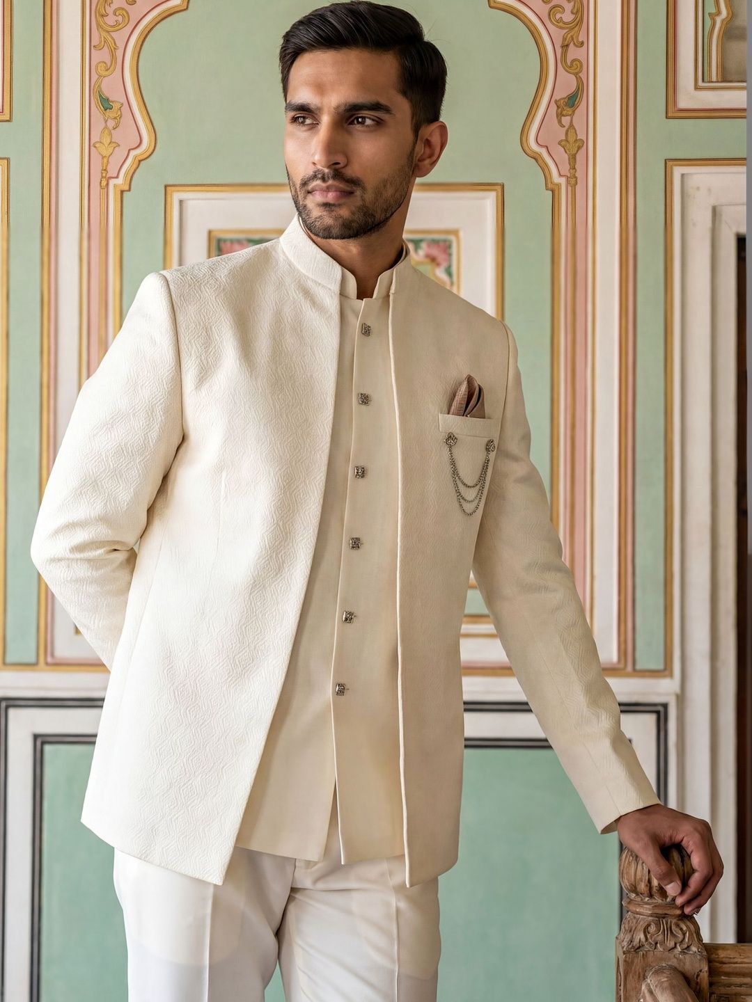 Jompers Mandarin Collar 3-Pieces Ethnic Suits-picture-47