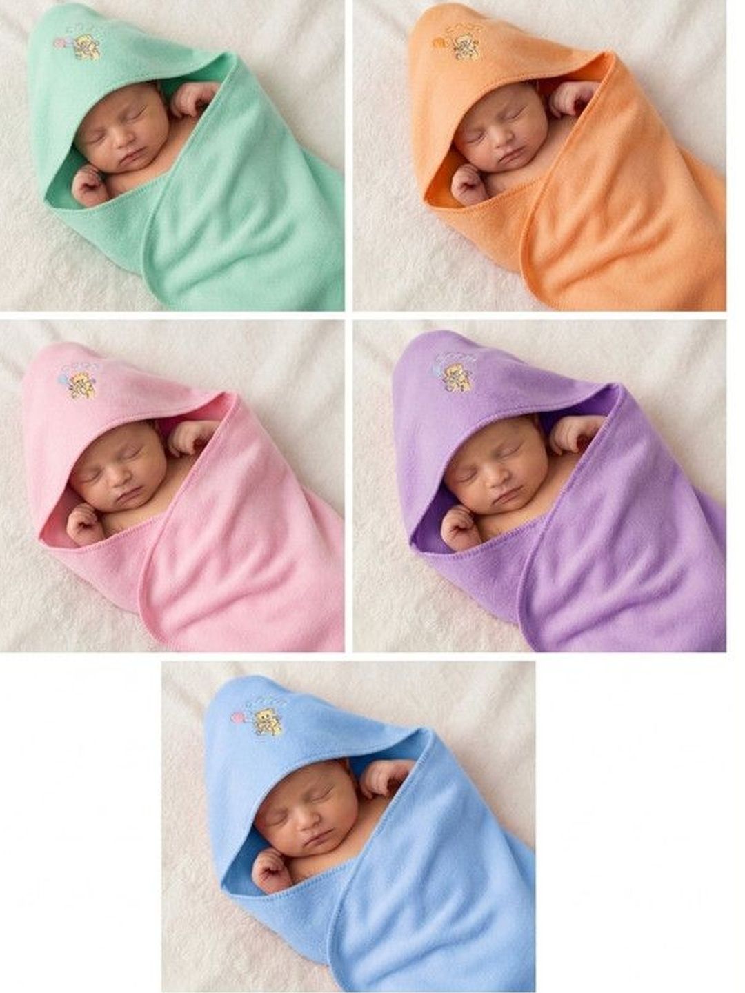 BELLO TOKO Multicoloured Set of 5 Cartoon Characters Microfiber AC Room 120 GSM Blanket-picture-56