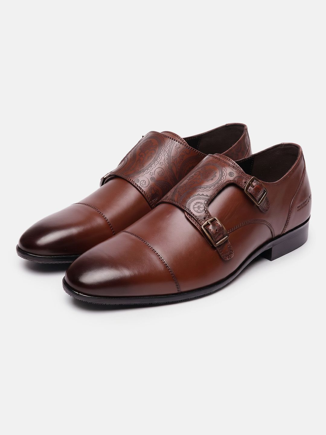 Kenneth Cole Men Textured Leather Pointed Toe Monk Formal Shoes-image-49