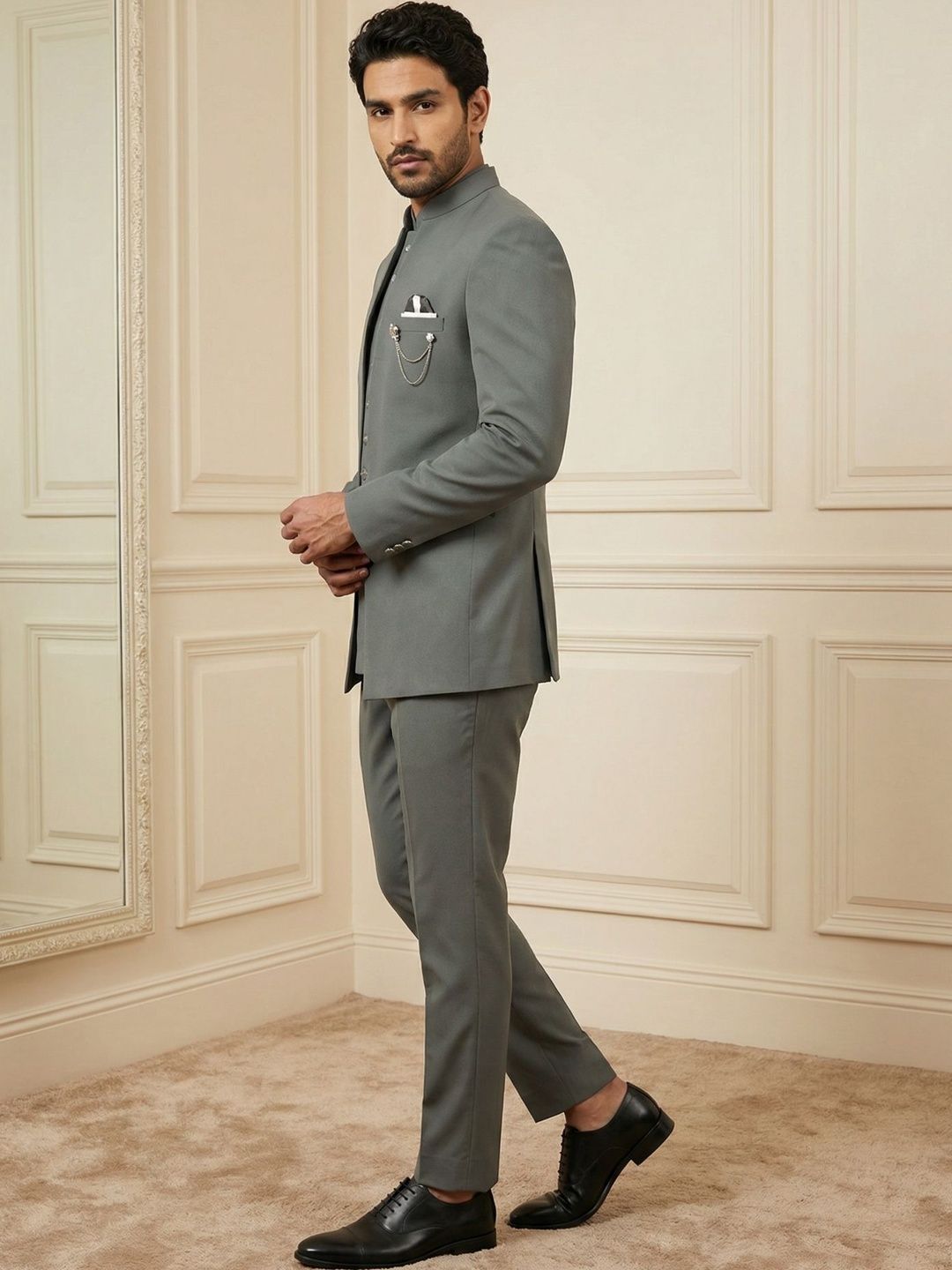 Jompers Mandarin Collar 3-Pieces Ethnic Suits-picture-13