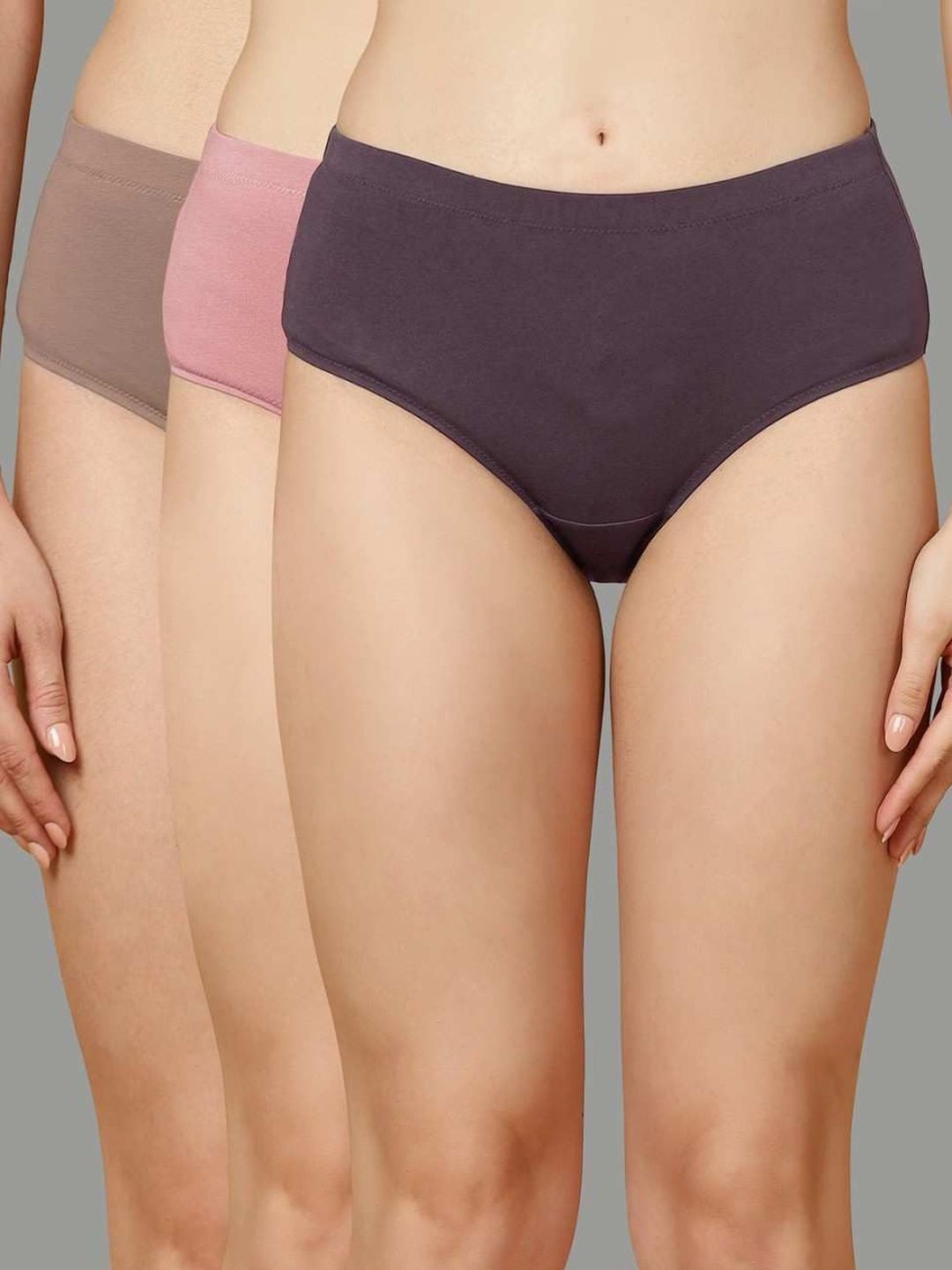 Soie Women Pack of 3 Cotton Basic Briefs-image-45