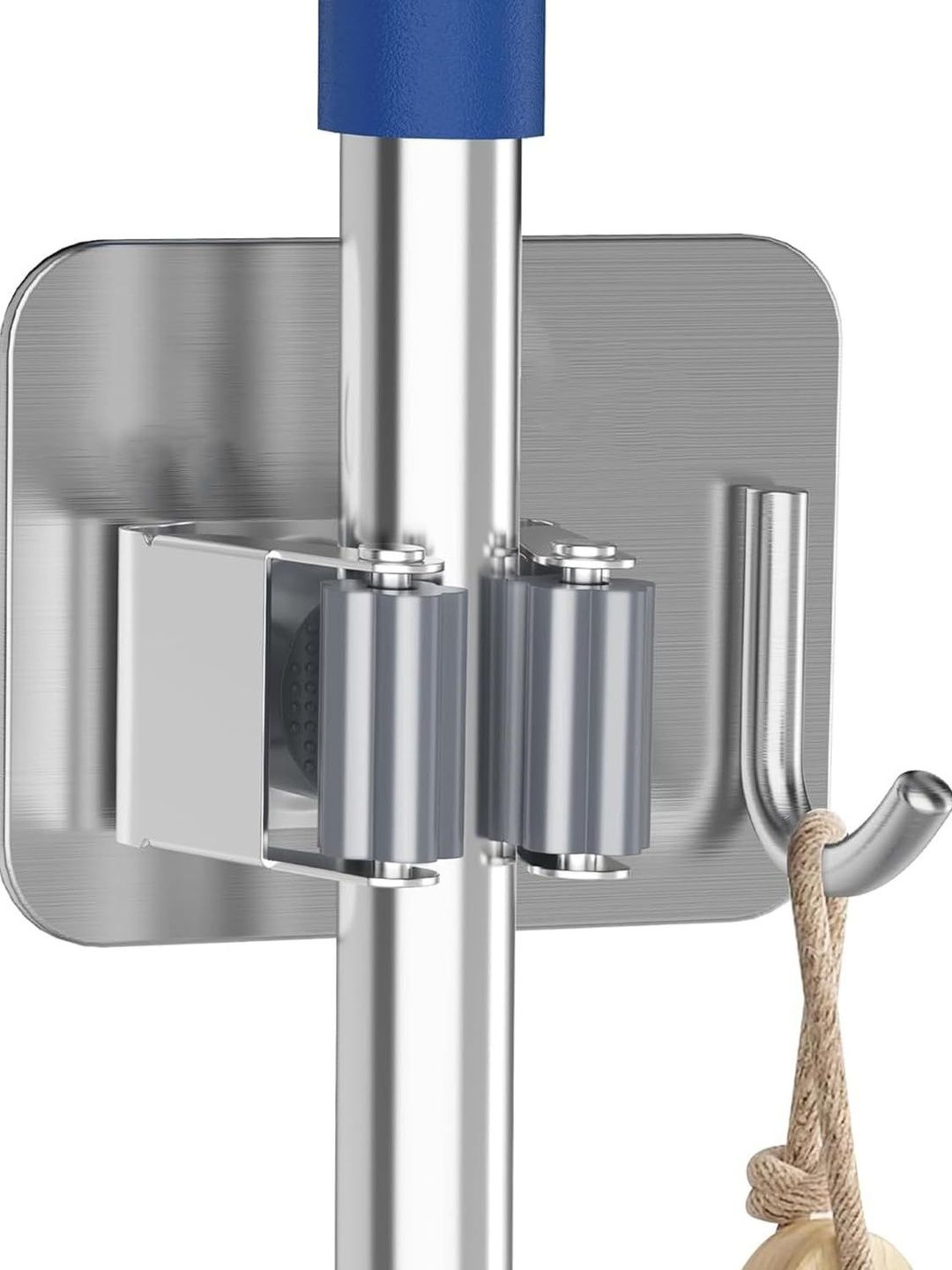 kepzell Silver & Blue Stainless Steel Broom & Mop Holder-picture-8