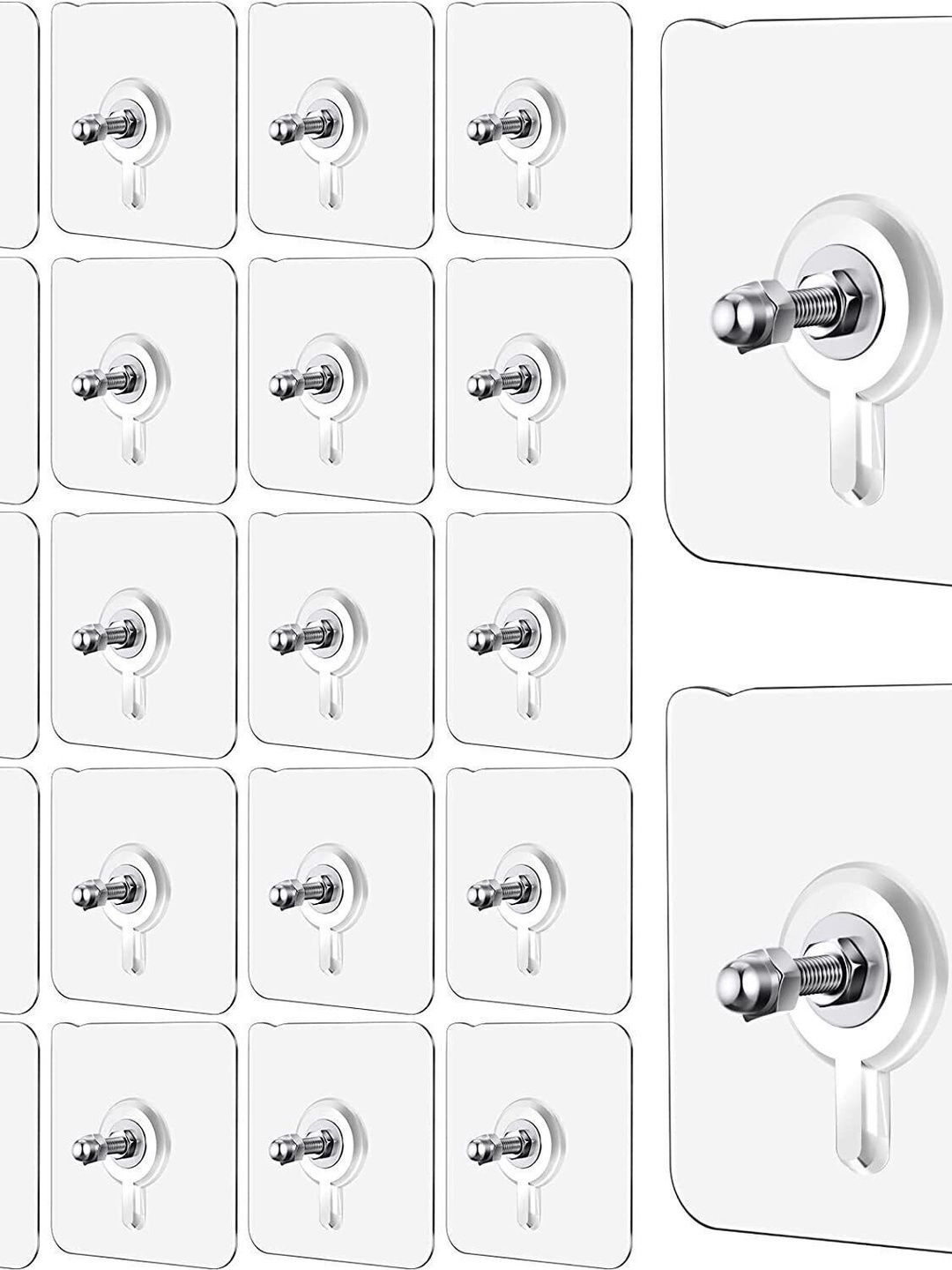 REDCARP Set Of 18 Transparent Hooks & Holders-picture-35