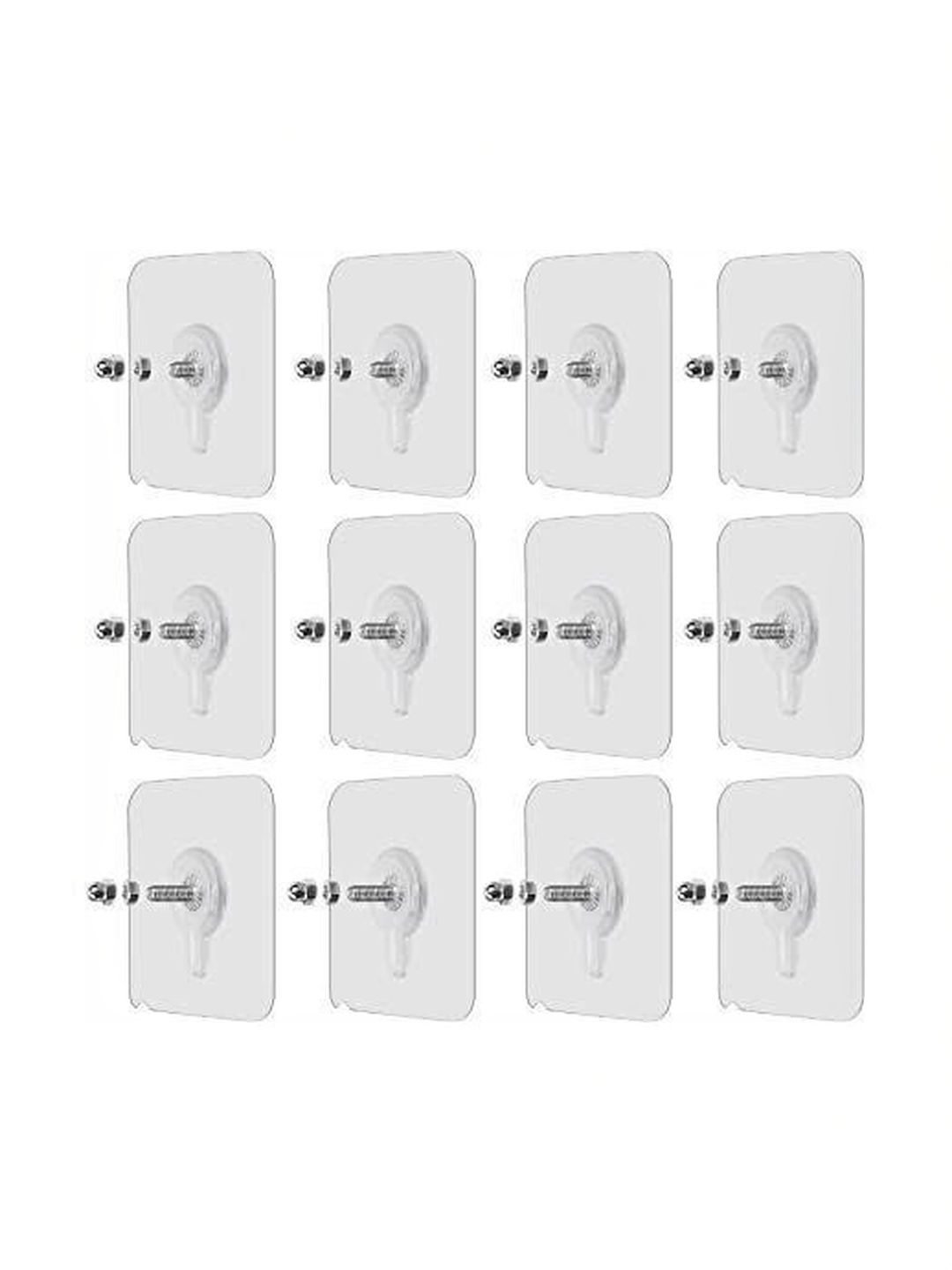 REDCARP Set Of 12 Transparent Adhesive Hooks & Holders-picture-39
