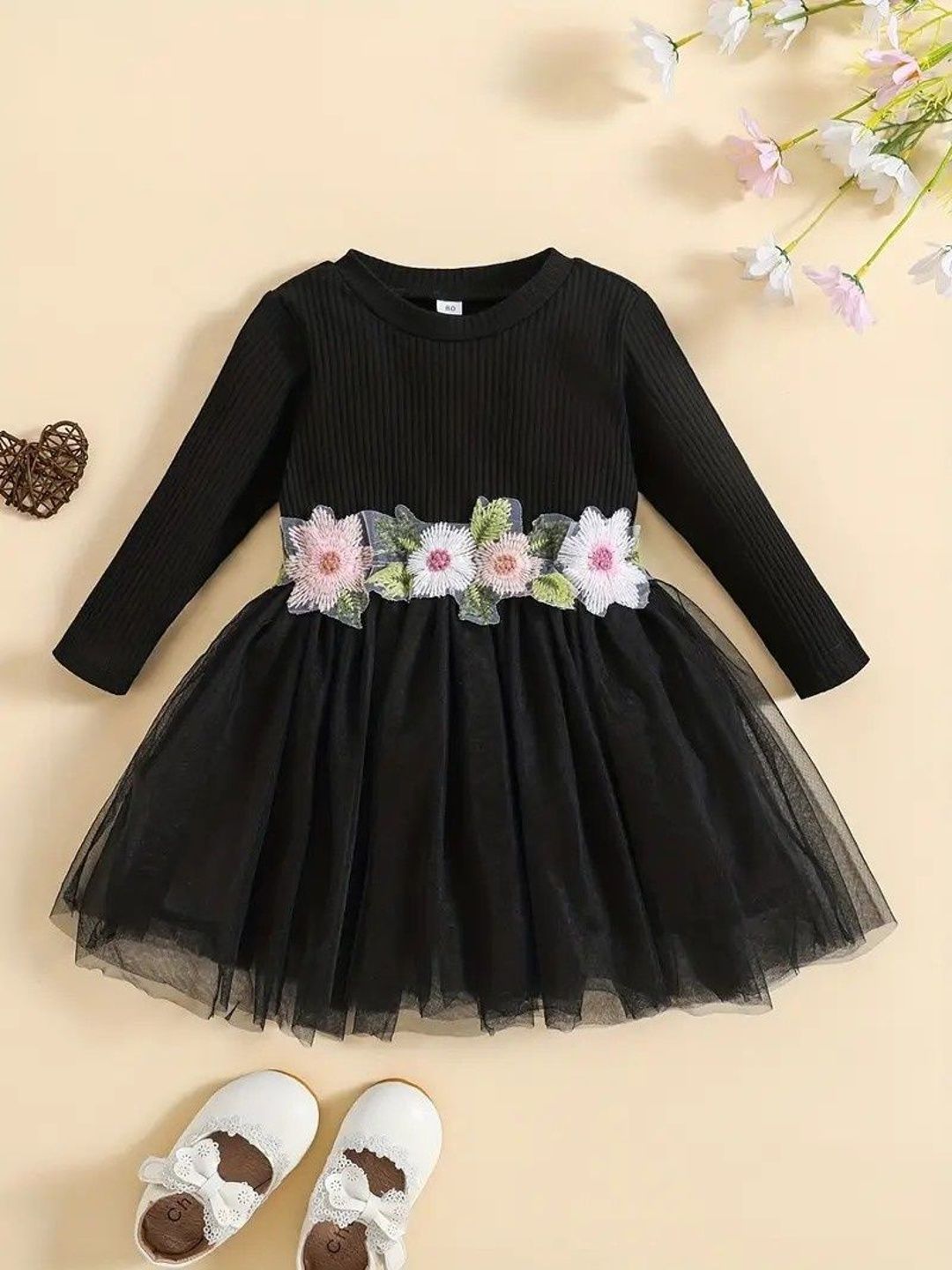 SHUBH BELLA Girls Applique Fit & Flare Dress-picture-55