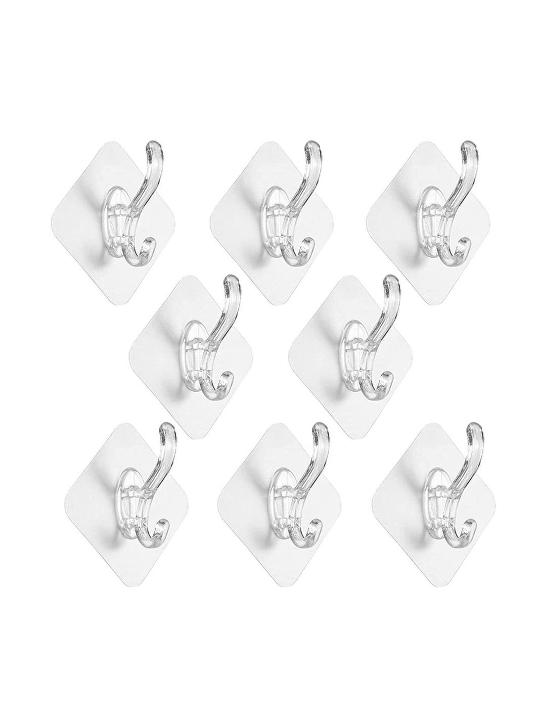 REDCARP Set Of 8 Transparent Adhesive Hooks & Holders-picture-35