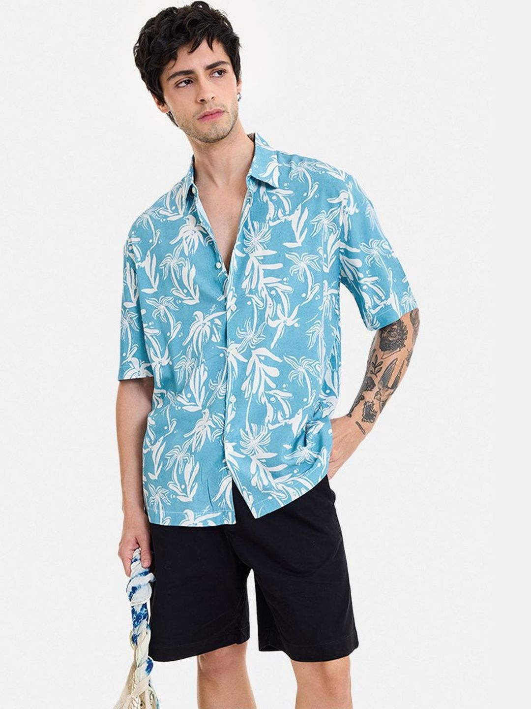 Snitch Men Boxy Floral Printed Casual Shirt-picture-43
