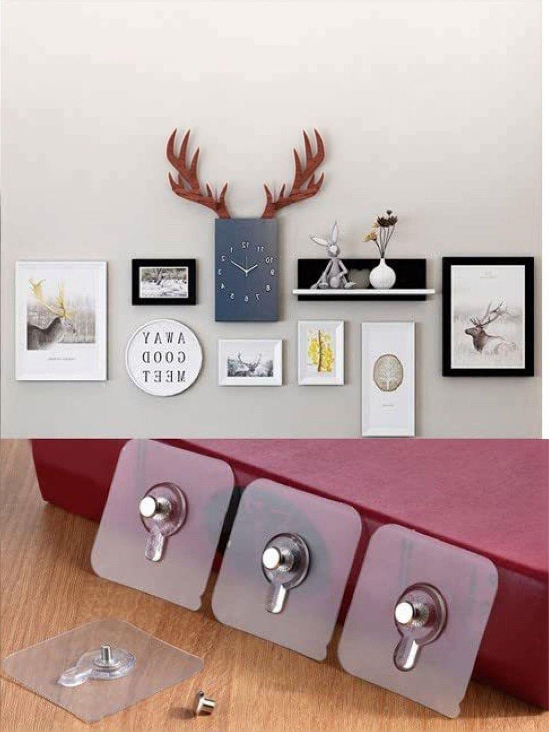 REDCARP 13-Pcs Transparent Wall Hooks & Holders-image-32