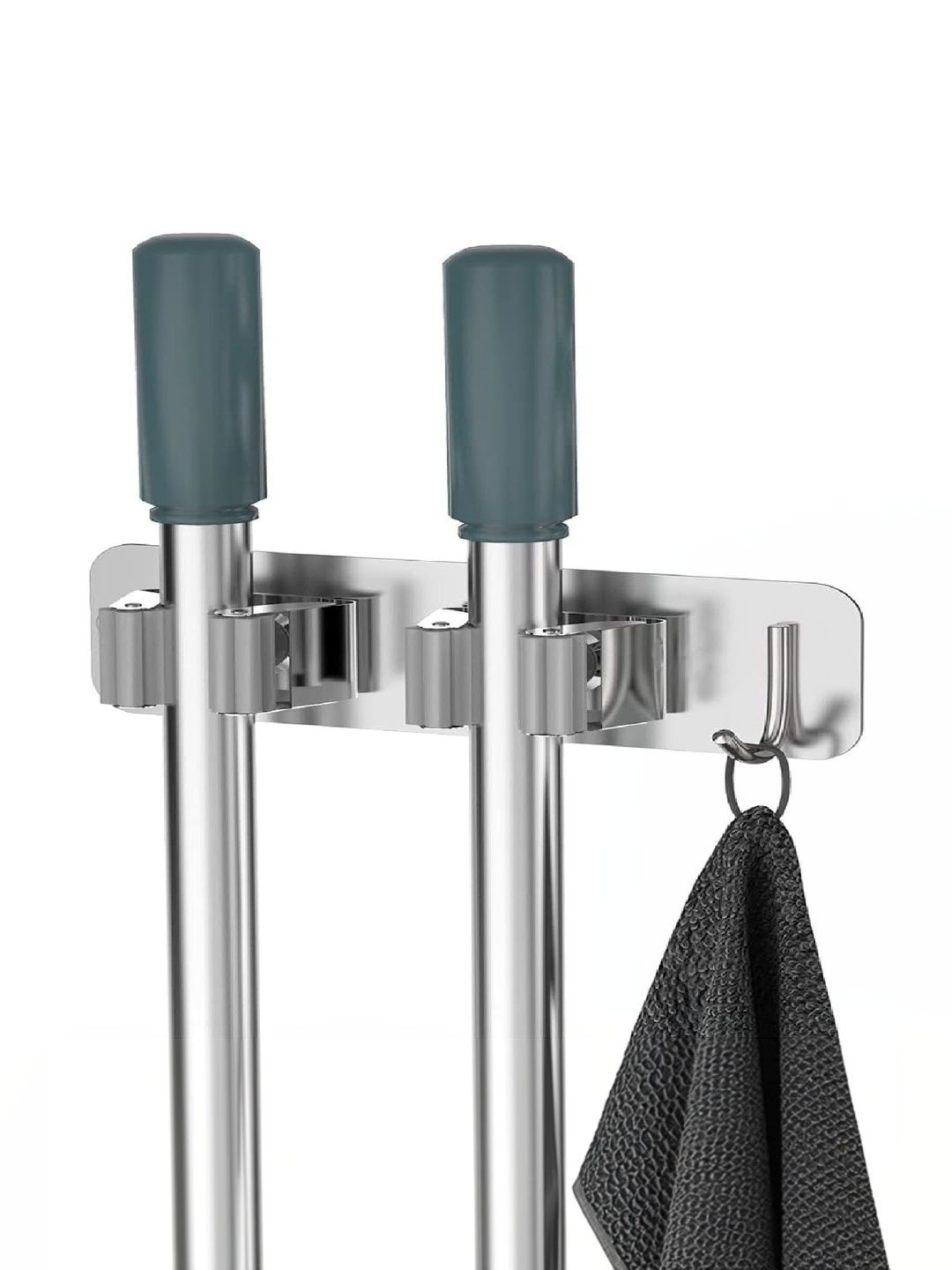 kepzell Silver Stainless Steel Broom & Mop Holder-picture-5