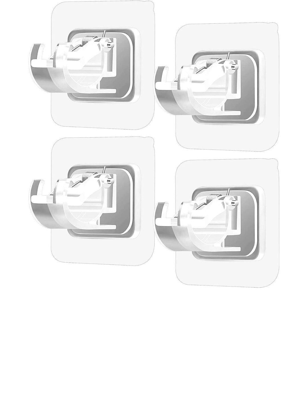 REDCARP Set Of 4 Transparent Adhesive Hooks & Holders-picture-14