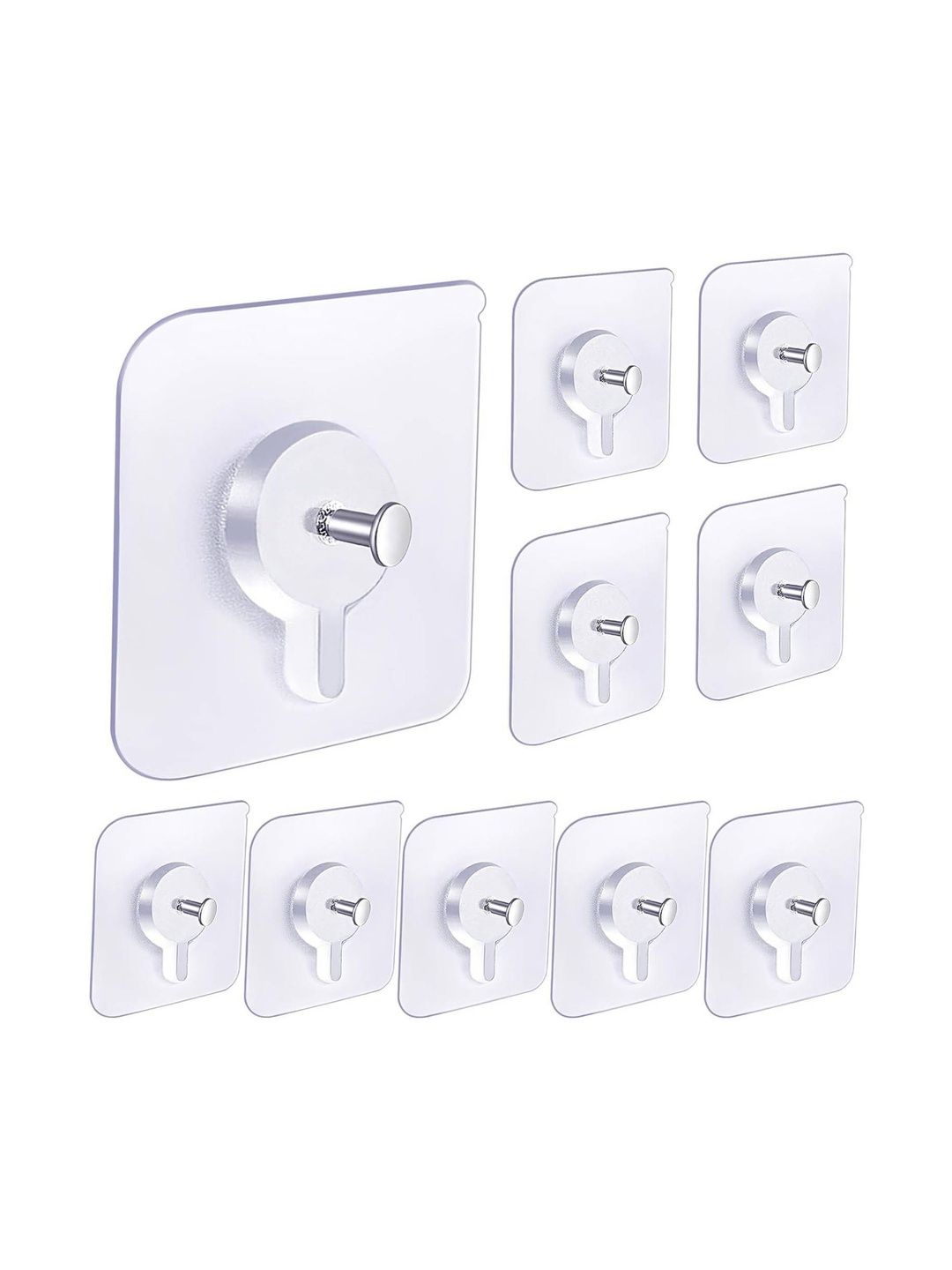 REDCARP Set Of 10 Transparent Adhesive Hooks & Holders-picture-38