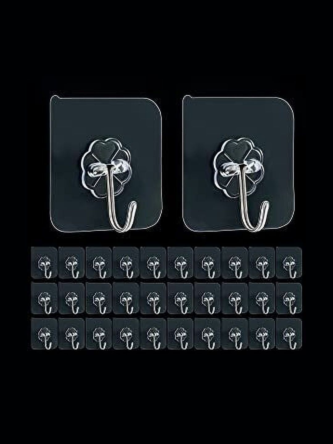 REDCARP 32-Pcs Transparent Wall Hooks & Holders-picture-49