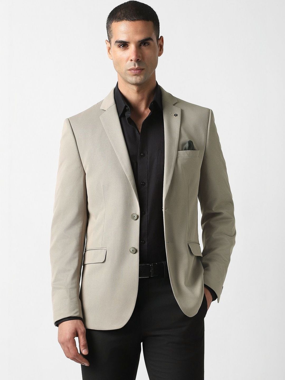 Van Heusen Notched Lapel Single-Breasted Slim Fit Formal Blazers-picture-58