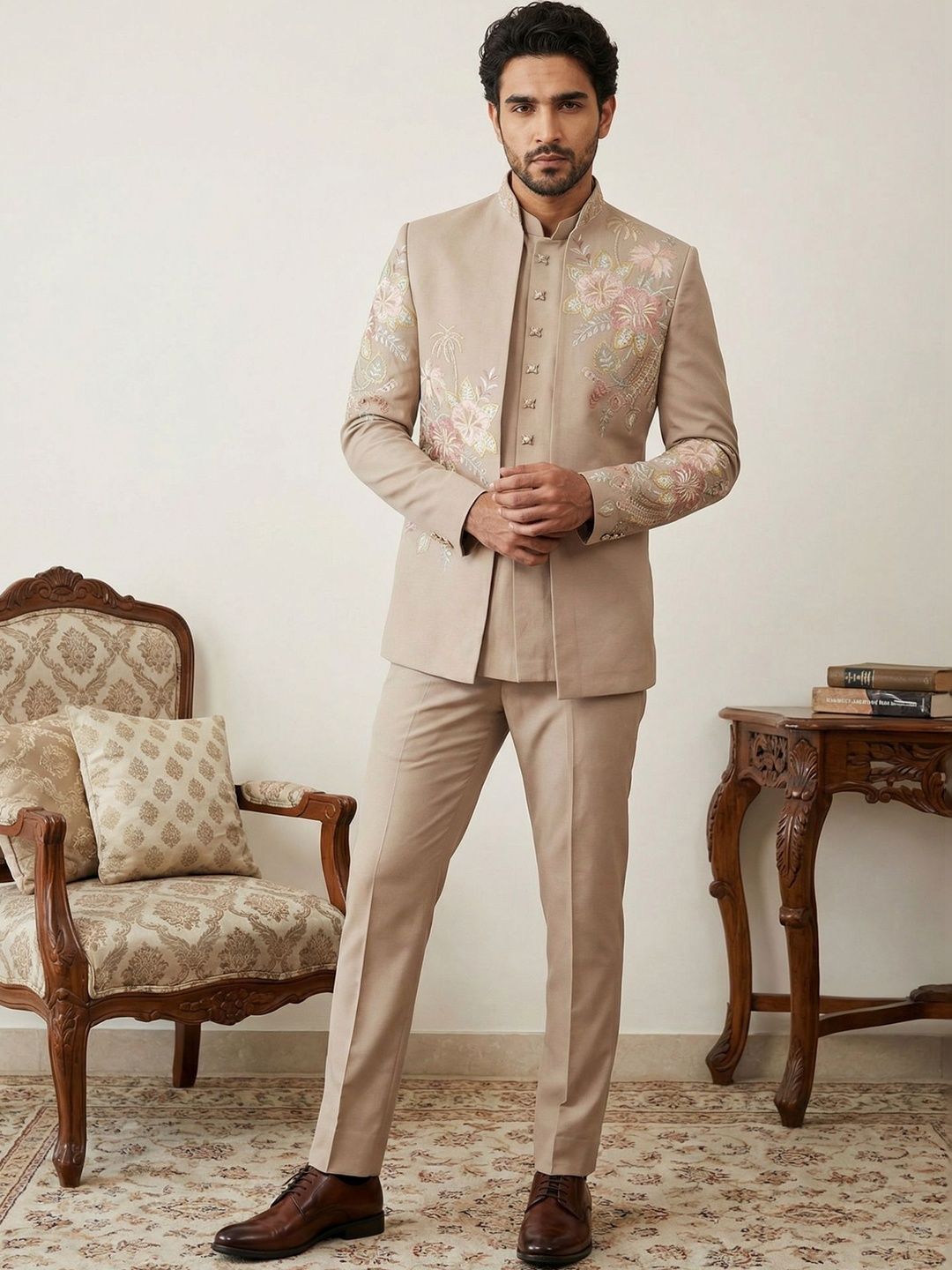 Jompers Mandarin Collar 3-Pieces Ethnic Suits-picture-33