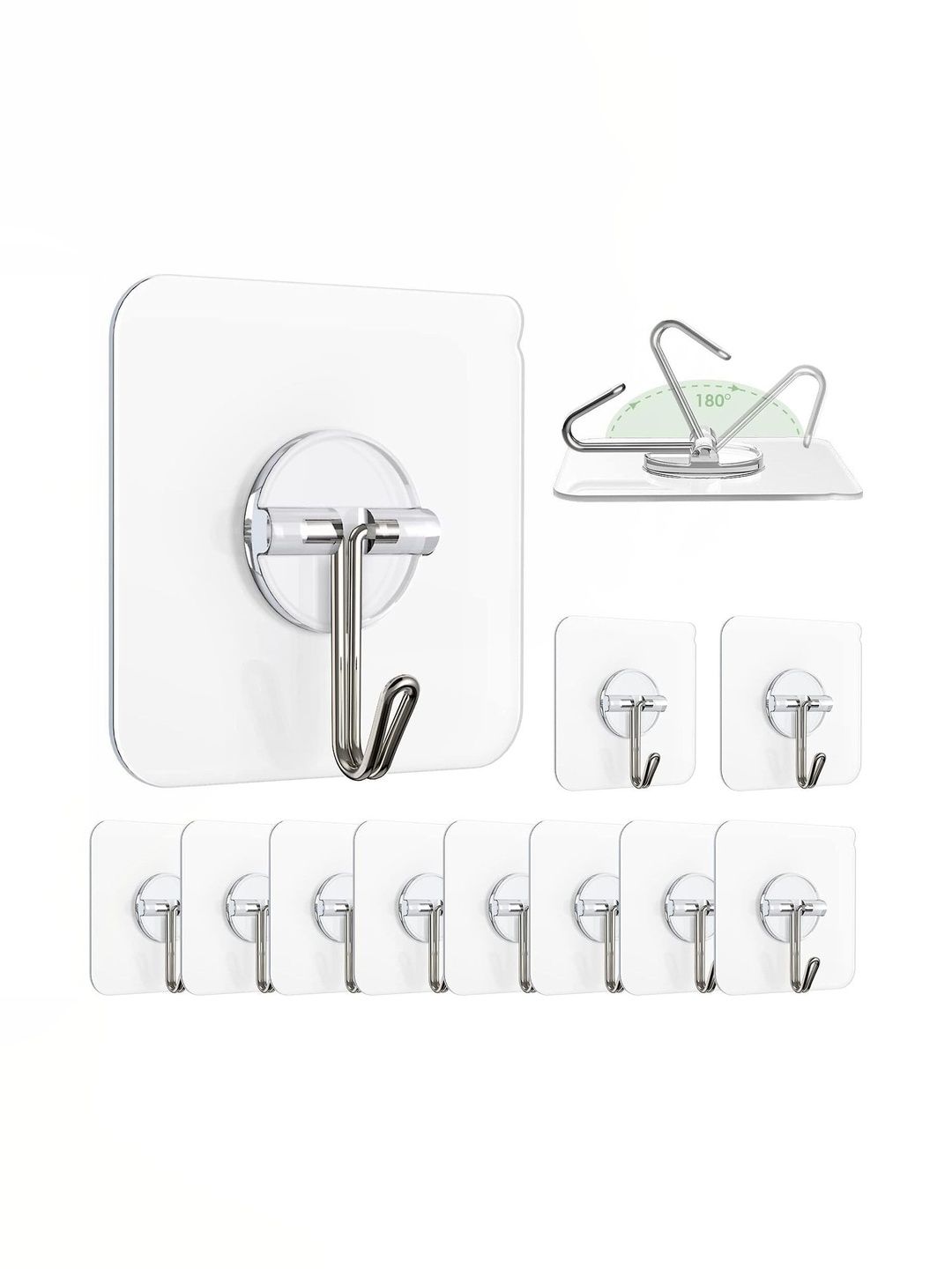 REDCARP 10-Pcs Transparent Wall Hooks & Holders-picture-15