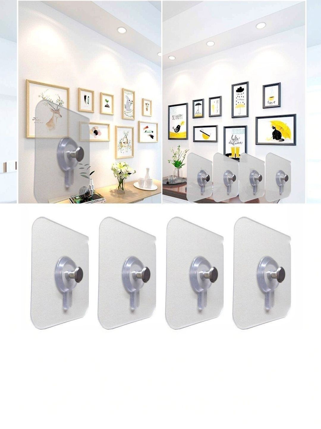 REDCARP Set Of 14 Transparent Adhesive Hooks & Holders-image-43