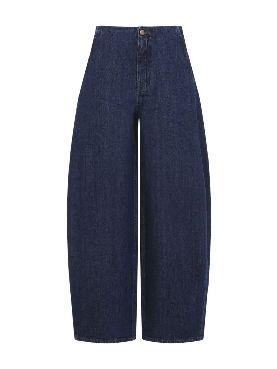 Blue Denim Relaxed High Rise Jeans-image-0