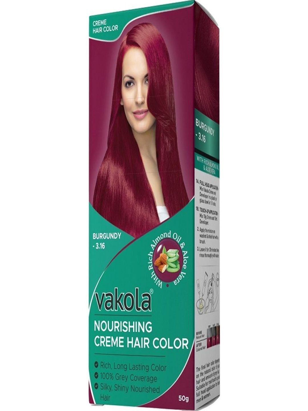 VAKOLA Burgundy Permanent Hair Color - 50 g-picture-23