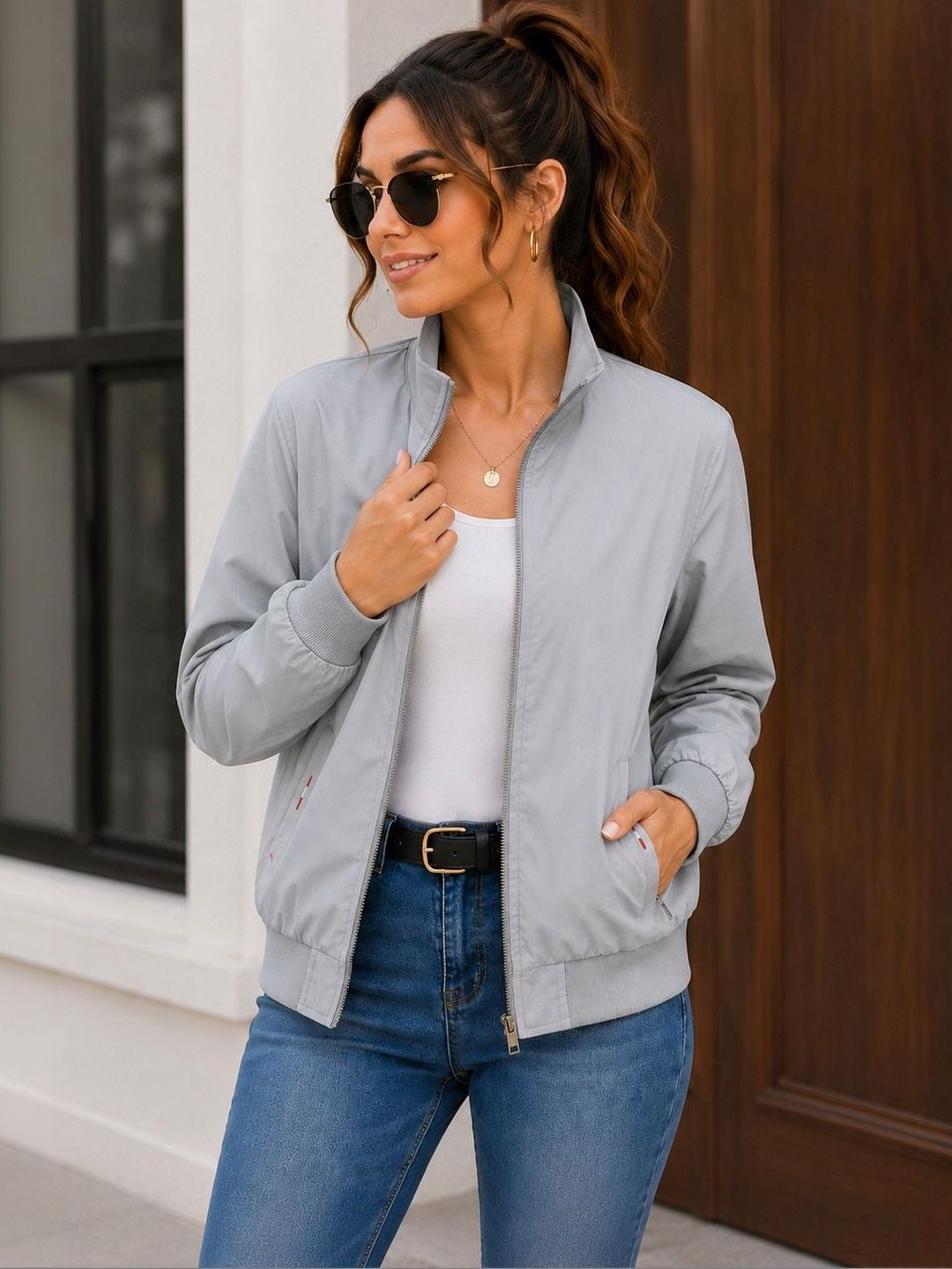 BAESD Women Lightweight Running Bomber Jacket-picture-22