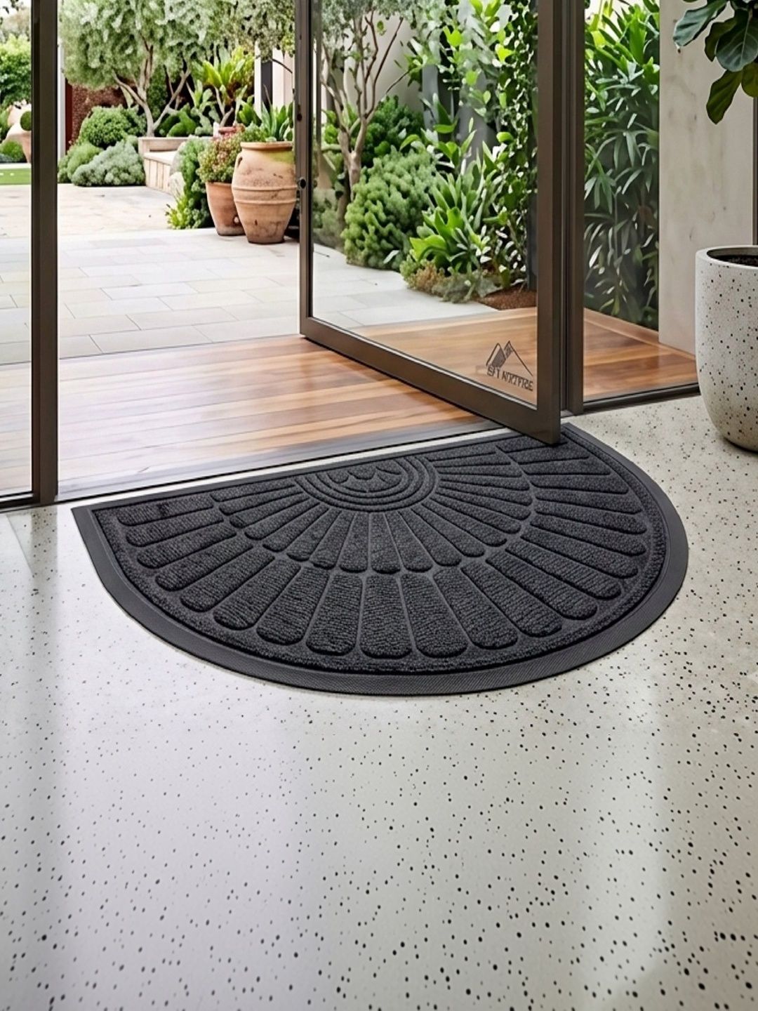 AaHo Decor Grey Anti-Skid Semi Circle Doormats-image-31