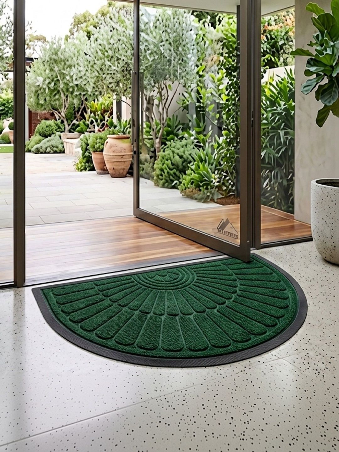 AaHo Decor Green Anti-Skid Semi Circle Doormats-image-45
