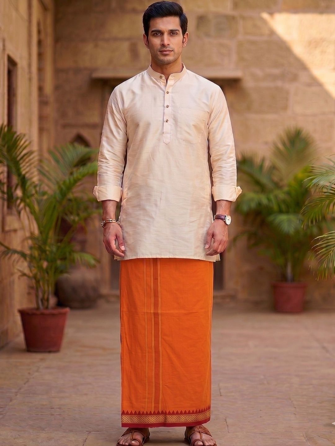 Hornbill Enterprises Men Cotton Dhoti Dhotis-picture-14