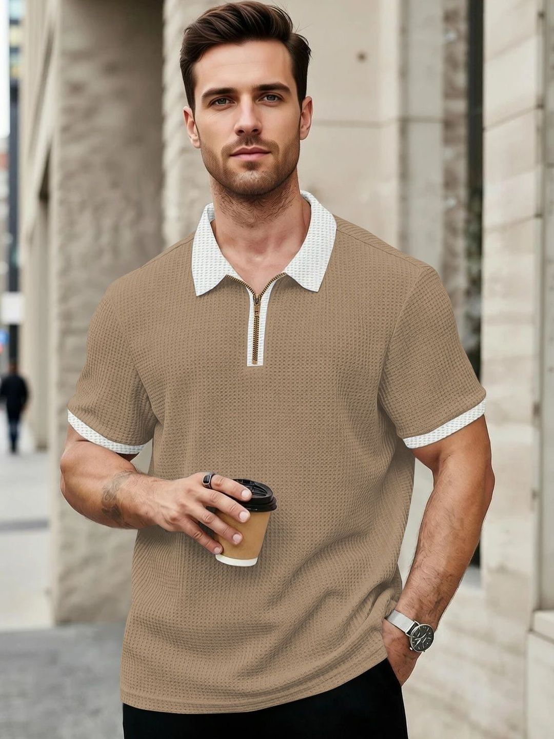 HERE&NOW Men Polo Collar T-shirt-picture-53