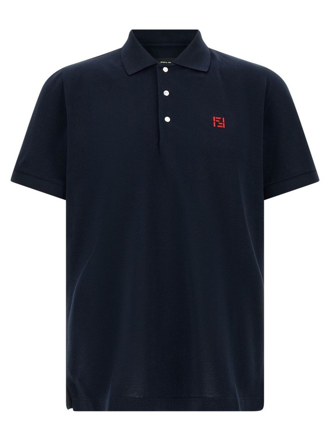 fendi Dark Blue Logo Shirt Collar Polo-picture-45