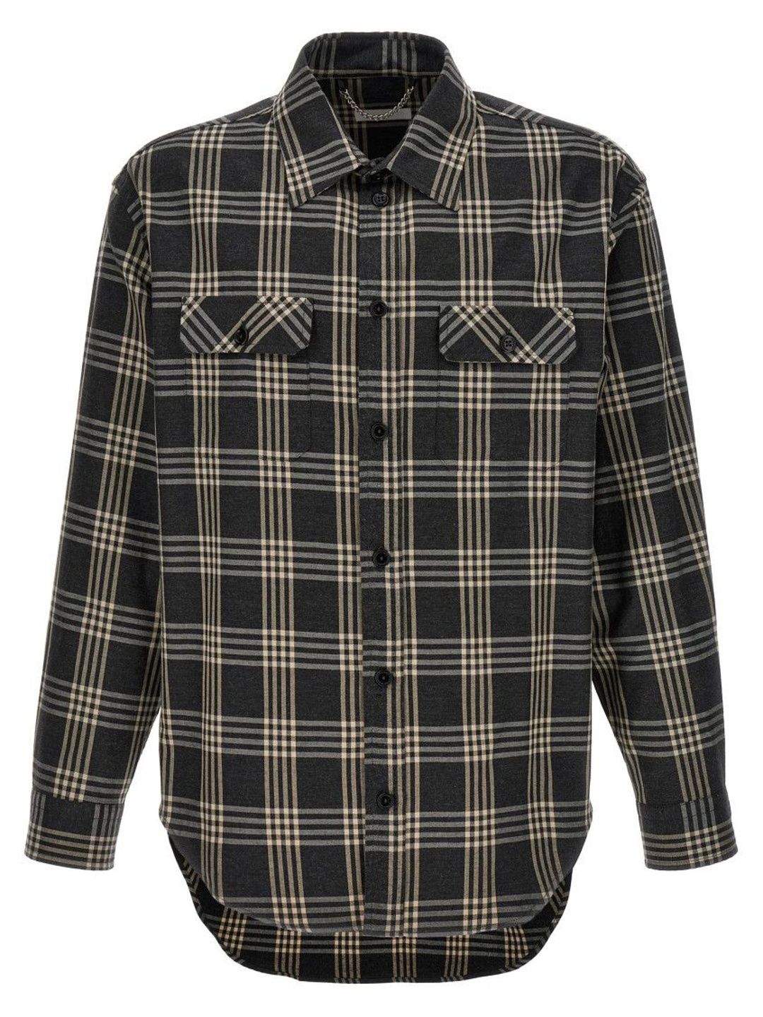 1989 STUDIO Grey Regular Checks Shirt-image-0
