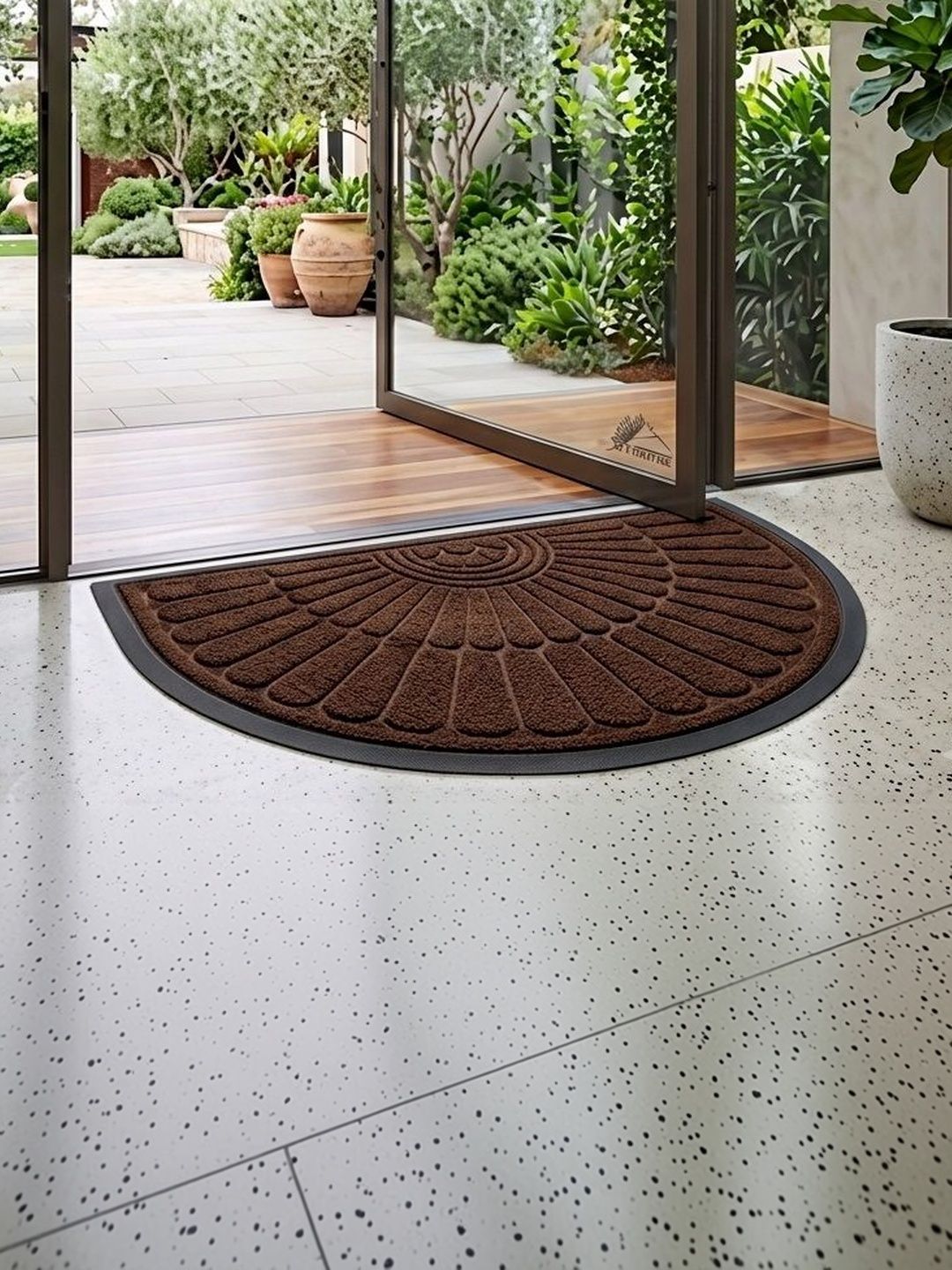 AaHo Decor Brown Anti-Skid Semi Circle Doormats-image-16