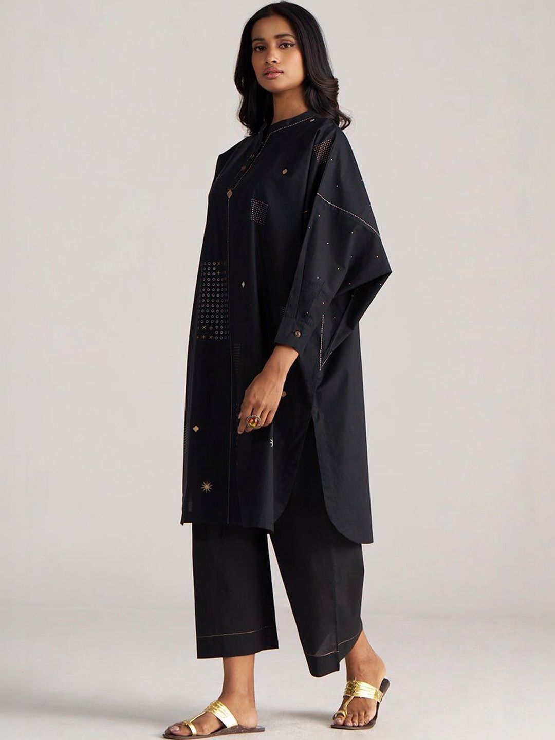 Ganga Cotton Embroidered Tunic with Palazzos-picture-13